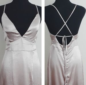 Showpo. Faux Champagne Wrap Dress Size 6